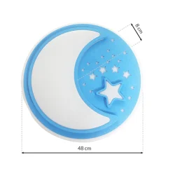Sklep Kaja Niebieski kinkiet ścienny, księżyc z gwiazdkami ML6183 z serii NOTE | Kaja Oświe