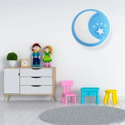 Sklep Kaja Niebieski kinkiet ścienny, księżyc z gwiazdkami ML6183 z serii NOTE | Kaja Oświe