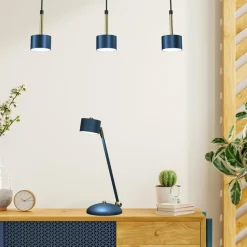 Sklep Kaja Niebiesko-złota lampka biurkowa, do biura MLP7776 z serii ARENA | Kaja Oświetlen