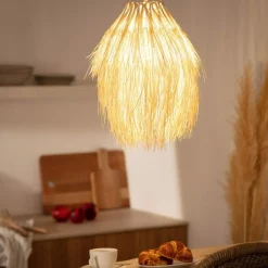 Shop Nieregularna, naturalna lampa wisząca ABR-NLW33-BH-E27 BOHO | Kaja Żyrandole Nowoczesne