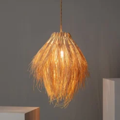 Shop Nieregularna, naturalna lampa wisząca ABR-NLW33-BH-E27 BOHO | Kaja Żyrandole Nowoczesne