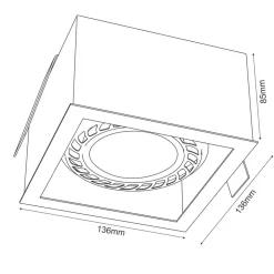 Sklep Kaja Nieruchome oczko 13,6x13,6cm GU10/ES111 ANT 3272 z serii CAGE | Kaja