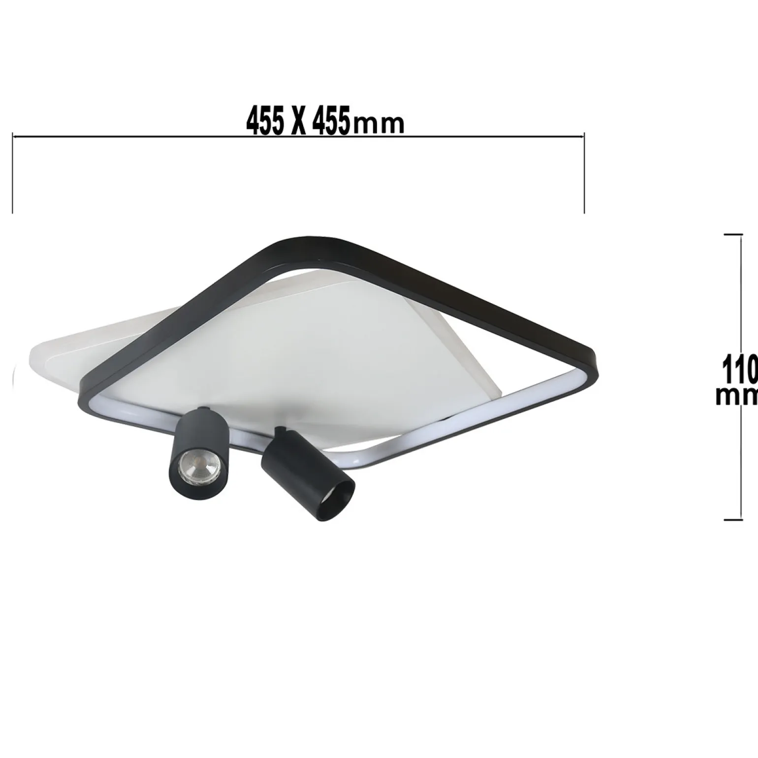 Sklep Kaja Niespotykany plafon LED z tubami LP-0612/2C SQUARE BK PARMA | Kaja