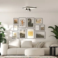 Sklep Kaja Niespotykany plafon LED z tubami LP-0612/2C SQUARE BK PARMA | Kaja