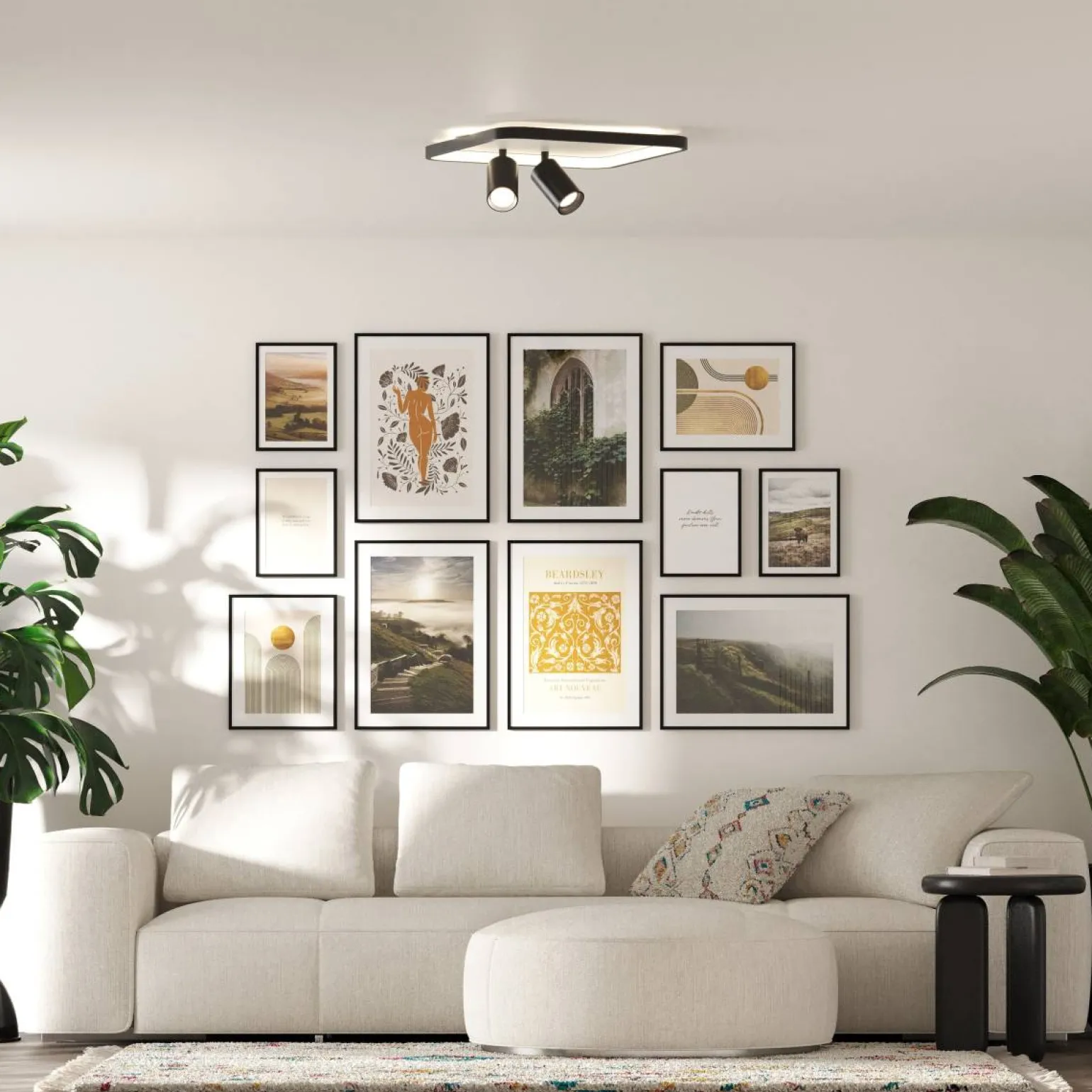 Sklep Kaja Niespotykany plafon LED z tubami LP-0612/2C SQUARE BK PARMA | Kaja