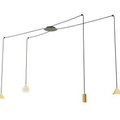 Cheap Nietuzinkowa lampa wisząca pająk 1350/4 FUJI 4 GOLD | Kaja Oświetlenie Żyrandole Nowoczesne