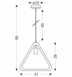 Best Nietuzinkowa lampa wisząca, kształt trójkąta 31-28716 z serii TRIUN | Kaja Oświe Żyrandole Nowoczesne