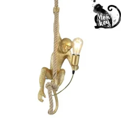 Best Nietuzinkowa, złota lampa wisząca małpa ABR-KAR-G MONKEY | Kaja Żyrandole Nowoczesne