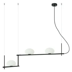 Best Nietypowa, dekoracyjna lampa do salonu PND-357783-BK+W z serii KERNIO Żyrandole Nowoczesne