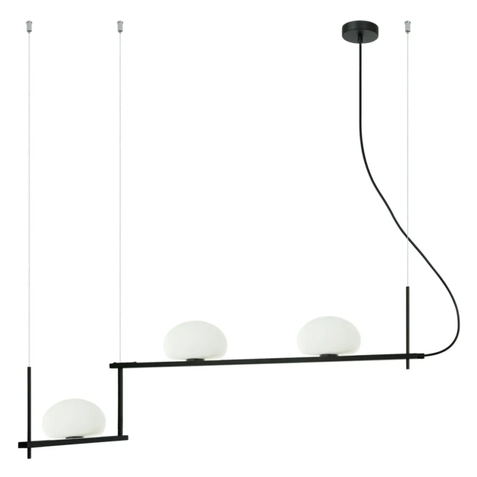 Best Nietypowa, dekoracyjna lampa do salonu PND-357783-BK+W z serii KERNIO Żyrandole Nowoczesne