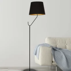 Sklep Kaja Niezwykła, czarna lampa podłogowa z abażurem MLP4915 z serii VICTORIA | Kaja Ośw