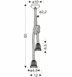 Shop Niezwykła lampa wisząca o wyglądzie liny 32-28747 z serii VIDEA | Kaja Oświetlen Żyrandole Nowoczesne