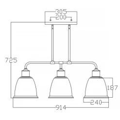 Sklep Kaja Niklowa lampa wisząca, trzy klosze FE-HOBSON-3P-SN z serii HOBSON