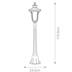 Sklep Kaja Niska lampa ogrodowa, wysokość 115cm CC4-S-BK z serii CHICAGO