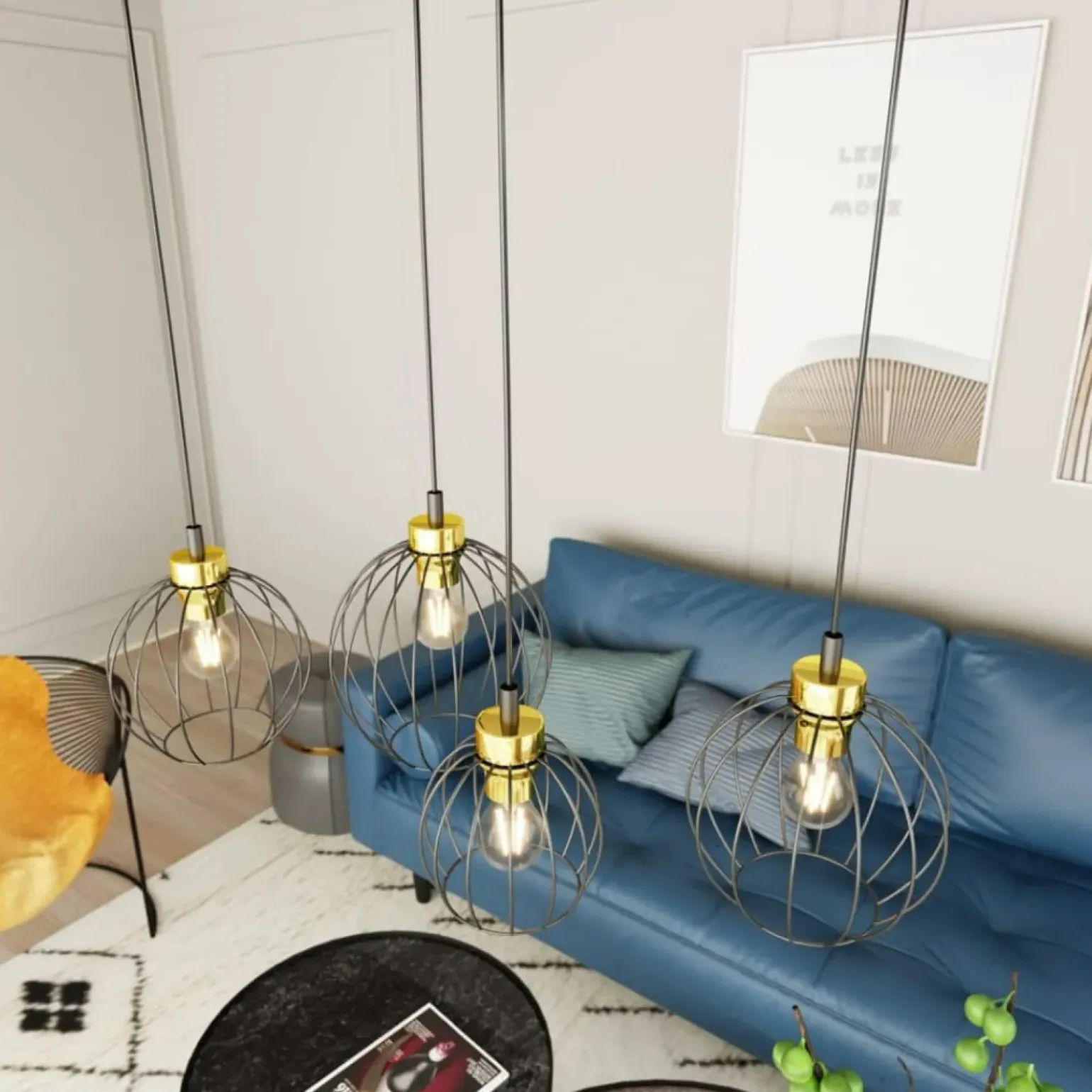 Best Nowoczena lampa wisząca z regulowaną wysokością 1368/4 z serii NANDO Żyrandole Nowoczesne