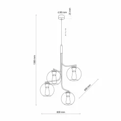 Hot Nowoczesna, asymetryczna lampa wisząca do salonu TK 5727 z serii CESAR Żyrandole Nowoczesne