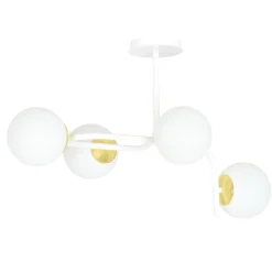 Store Nowoczesna, biało-złota lampa do sypialni 1033/4A RAGNAR | Kaja Żyrandole Nowoczesne