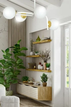 Store Nowoczesna, biało-złota lampa do sypialni 1033/4A RAGNAR | Kaja Żyrandole Nowoczesne