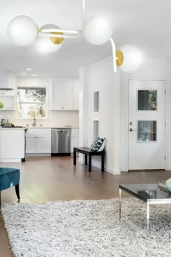 Store Nowoczesna, biało-złota lampa do sypialni 1033/4A RAGNAR | Kaja Żyrandole Nowoczesne