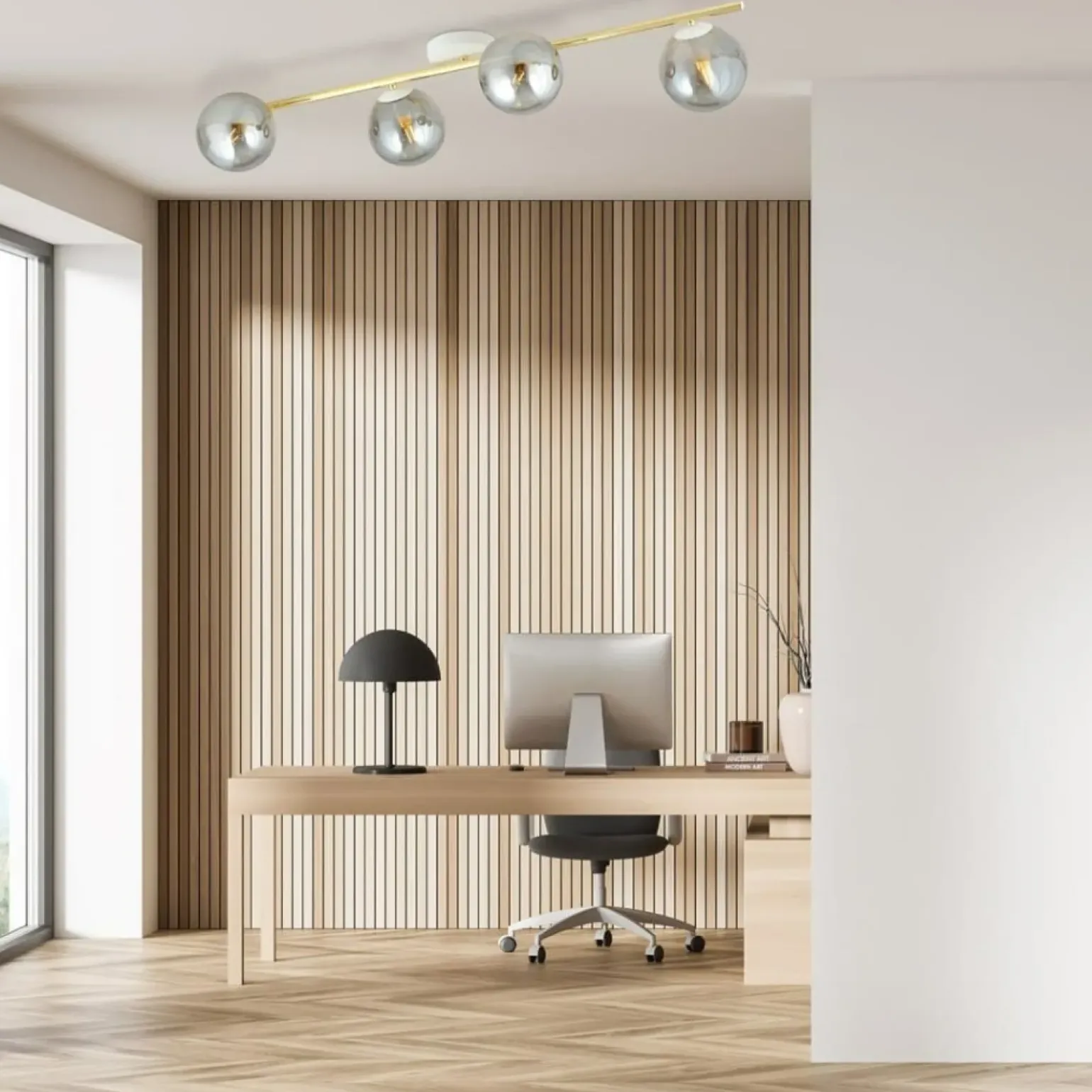 Clearance Nowoczesna, biało-złota lampa sufitowa do salonu 1247/4 serii SPLENDI Żyrandole Nowoczesne