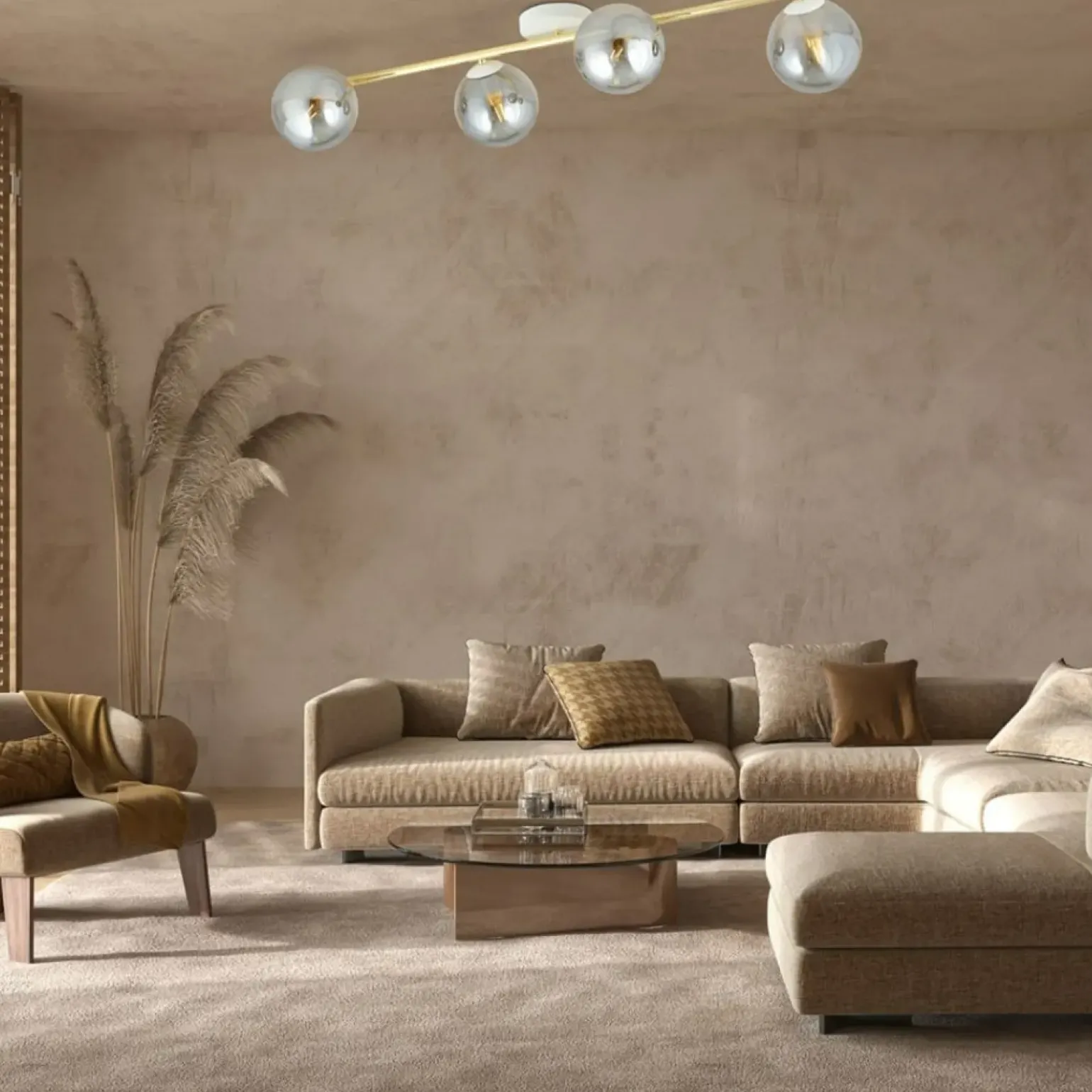 Clearance Nowoczesna, biało-złota lampa sufitowa do salonu 1247/4 serii SPLENDI Żyrandole Nowoczesne