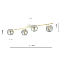 Clearance Nowoczesna, biało-złota lampa sufitowa do salonu 1247/4 serii SPLENDI Żyrandole Nowoczesne