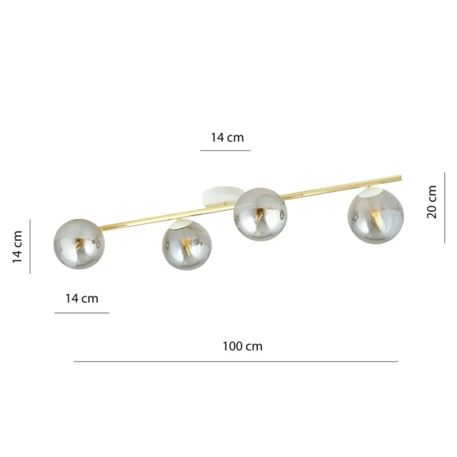 Clearance Nowoczesna, biało-złota lampa sufitowa do salonu 1247/4 serii SPLENDI Żyrandole Nowoczesne