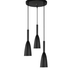 Outlet Nowoczesna, czarna lampa wisząca LP-181/3P BK SOLIN | Kaja Oświetlenie Żyrandole Nowoczesne