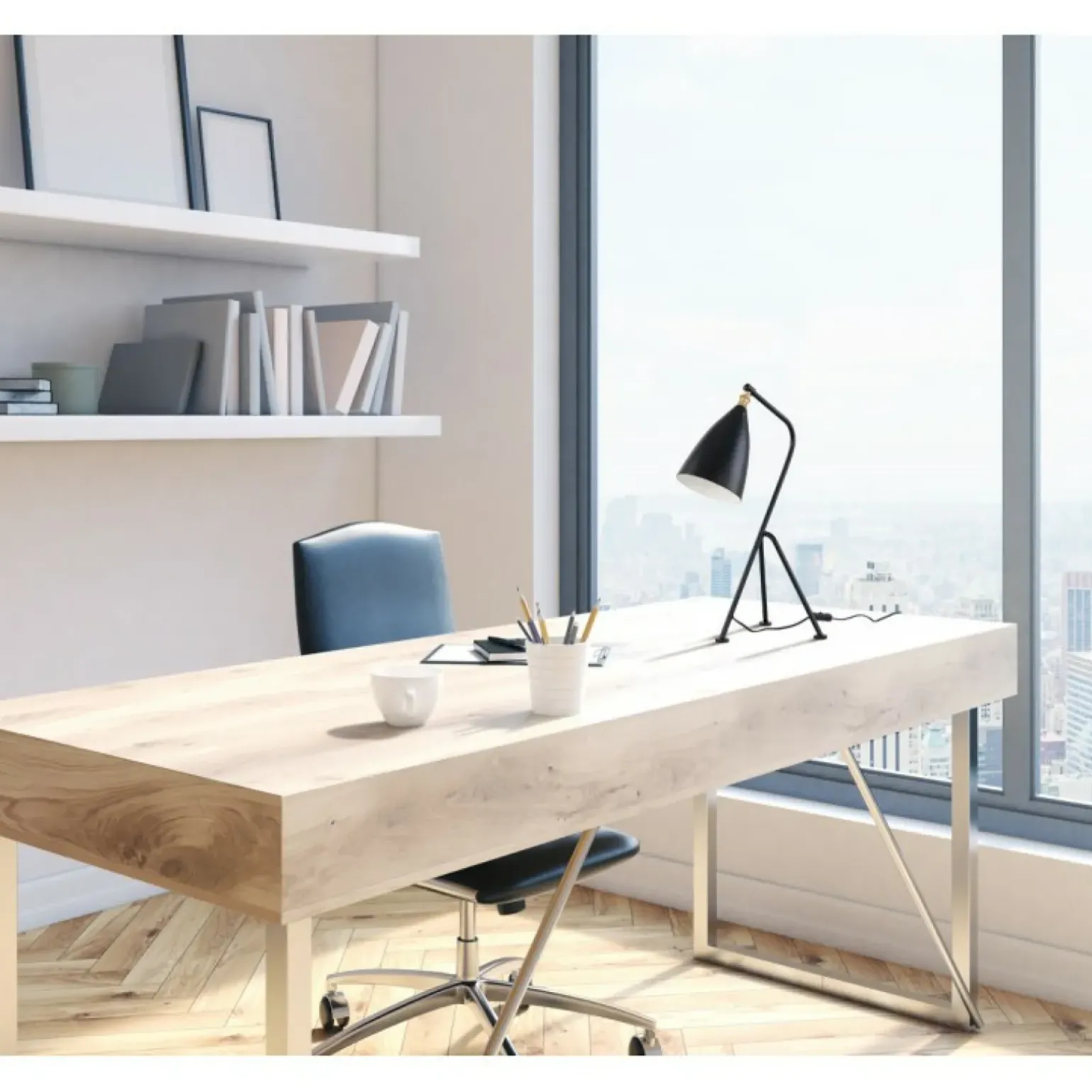 Sklep Kaja Nowoczesna, czarna lampka stołowa MTE2066/1 z serii SOTTO | Kaja