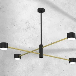 Best Sale Nowoczesna, czarno-złota lampa wisząca MLP8419 CROSS | Kaja Żyrandole Nowoczesne