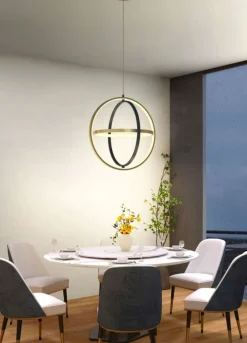 Flash Sale Nowoczesna, czarno-złota lampa wisząca LED WF 6048-0110 LORIA | Kaja Żyrandole Nowoczesne