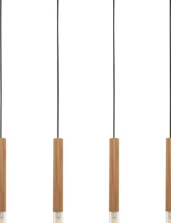 Fashion Nowoczesna, drewniana listwa z wiszącymi tubami 8620403 z serii MADERA Żyrandole Nowoczesne