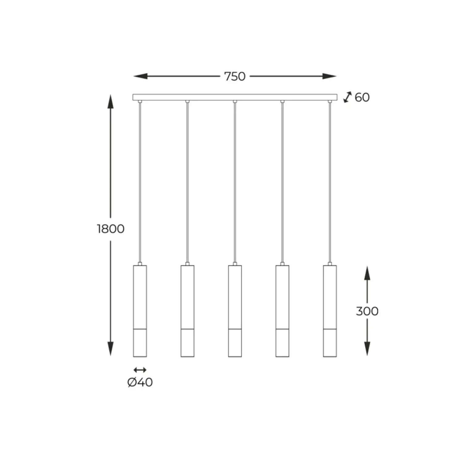 Fashion Nowoczesna, drewniana listwa z wiszącymi tubami 8620403 z serii MADERA Żyrandole Nowoczesne