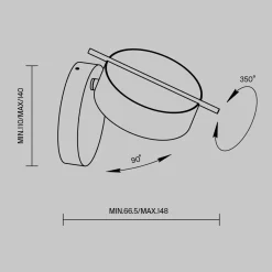 Sklep Kaja Nowoczesna lampa ścienna, cała czarna MOD180WL-L4B3K1 z serii NUANCE