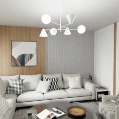 Cheap Nowoczesna lampa do oświetlenia salonu 1348/6 HERMES 6 WHITE | Kaja Żyrandole Nowoczesne