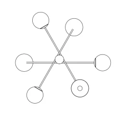 Cheap Nowoczesna lampa do oświetlenia salonu 1348/6 HERMES 6 WHITE | Kaja Żyrandole Nowoczesne