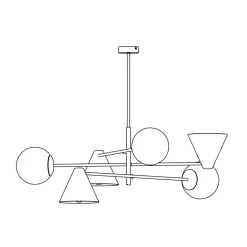 Cheap Nowoczesna lampa do oświetlenia salonu 1348/6 HERMES 6 WHITE | Kaja Żyrandole Nowoczesne