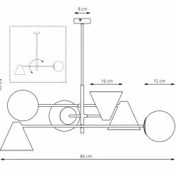 Cheap Nowoczesna lampa do oświetlenia salonu 1348/6 HERMES 6 WHITE | Kaja Żyrandole Nowoczesne