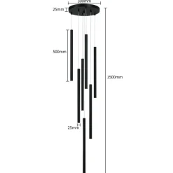 Cheap Nowoczesna lampa do stylowego salonu LP-894/7P BK z serii LUNGO | Kaja Żyrandole Nowoczesne