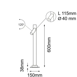 Sklep Kaja Nowoczesna lampa ogrodowa z reflektorem 60cm ANT 9909 GOSEN | Kaja
