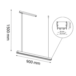 Sklep Kaja Nowoczesna lampa pozioma listwa 90cm 3000K ANT 1845 HIATE | Kaja