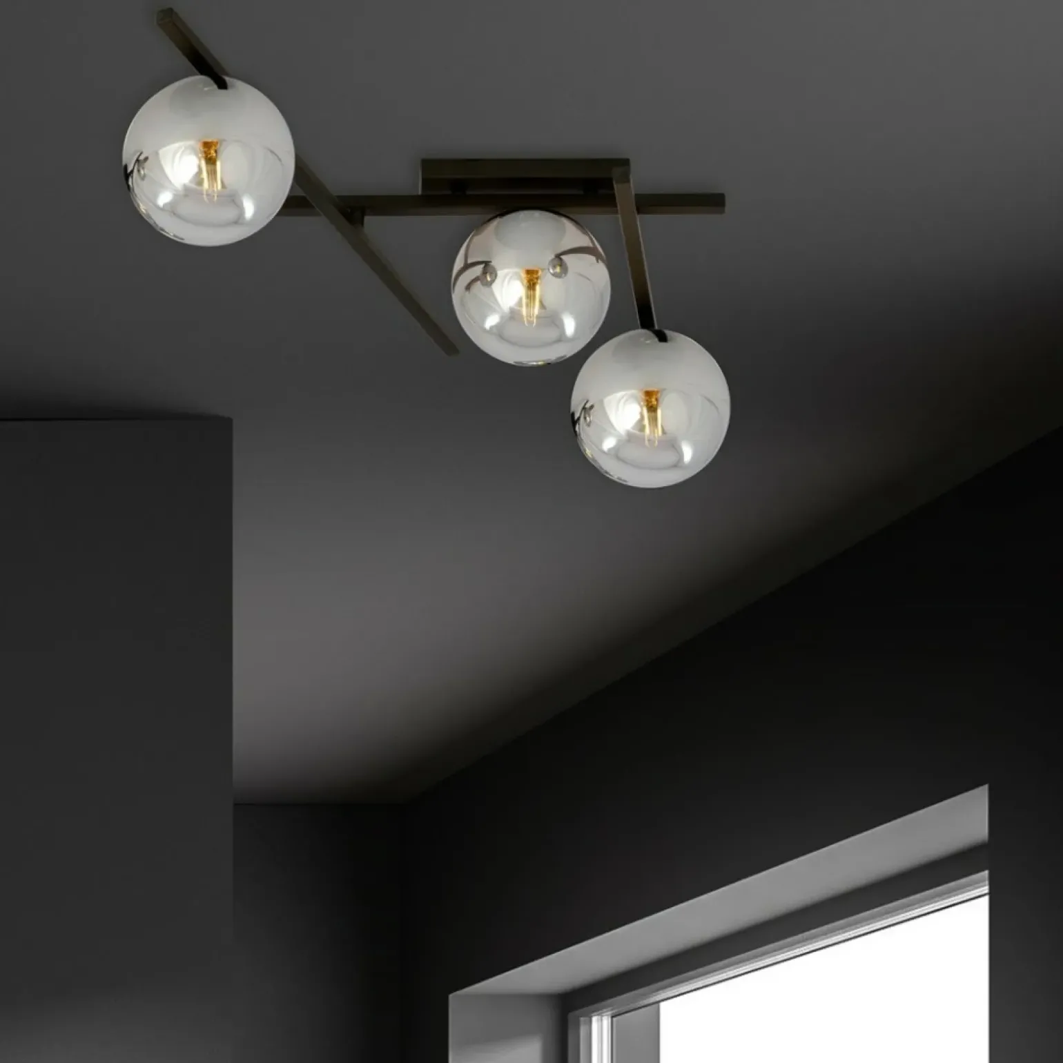 Sklep Kaja Nowoczesna lampa sufitowa z grafitowymi kloszami 1104/3 SMART | Kaja