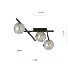 Sklep Kaja Nowoczesna lampa sufitowa z grafitowymi kloszami 1104/3 SMART | Kaja