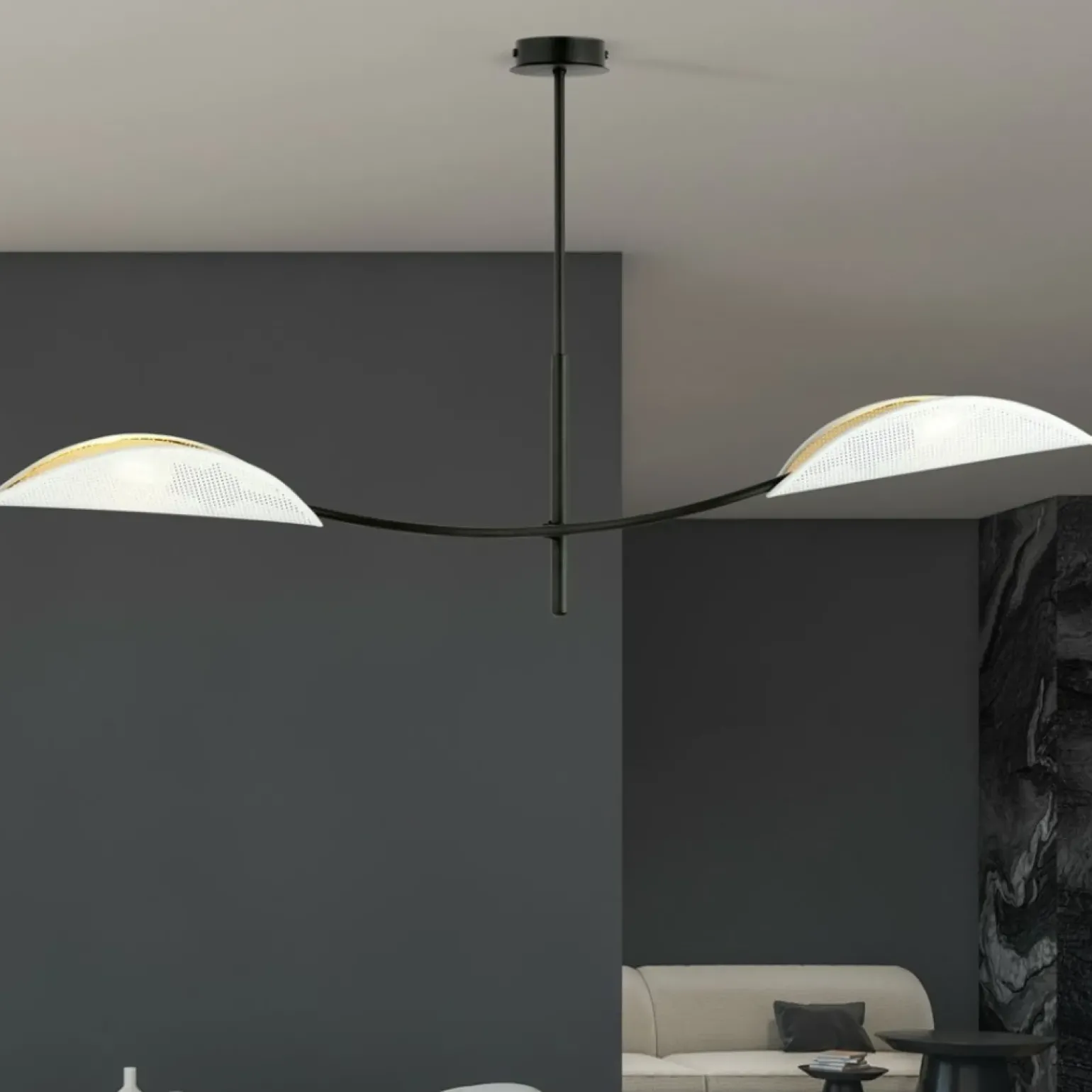 Store Nowoczesna lampa sufitowa do sypialni 1107/2 LOTUS | Kaja Oświetlenie Żyrandole Nowoczesne