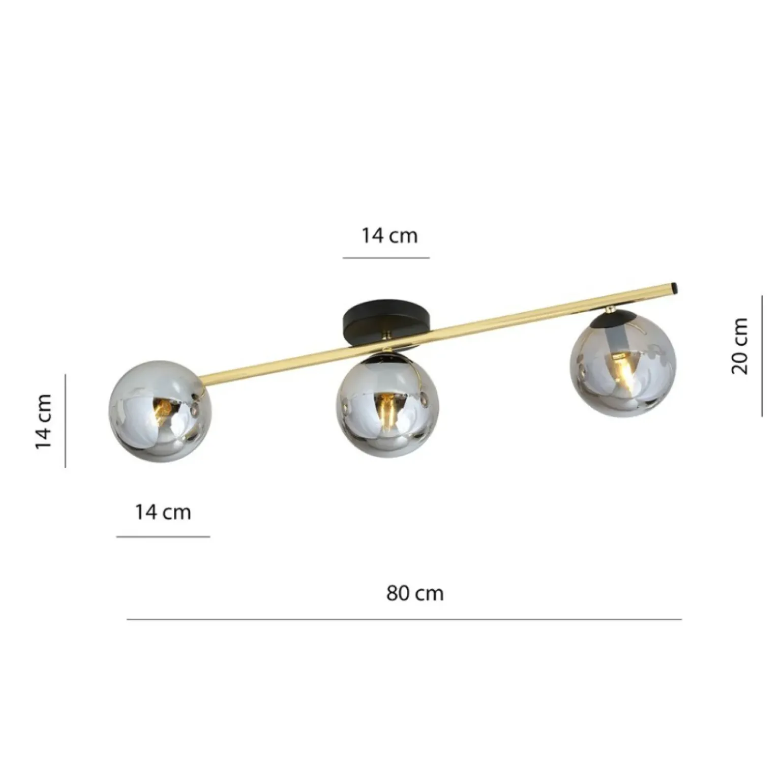 Best Nowoczesna lampa sufitowa do korytarza 1246/3 z serii SPLENDI | Kaja Żyrandole Nowoczesne