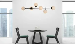 Cheap Nowoczesna lampa wisząca do jadalni LP-005/6P BK/WH z serii ALISA Żyrandole Nowoczesne