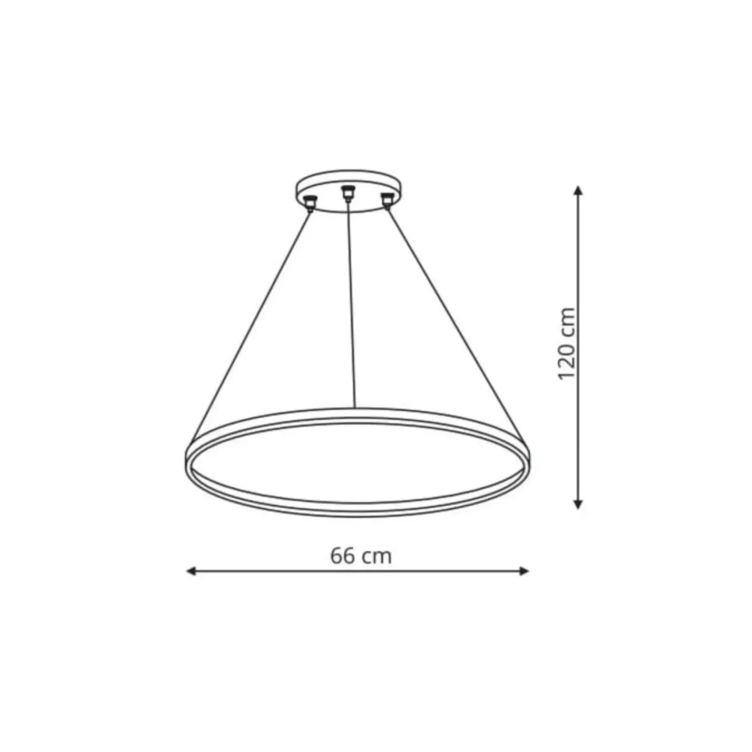 Online Nowoczesna lampa wisząca koło ⌀66cm LP-909/1P M BK CCT RING | Kaja Żyrandole Nowoczesne