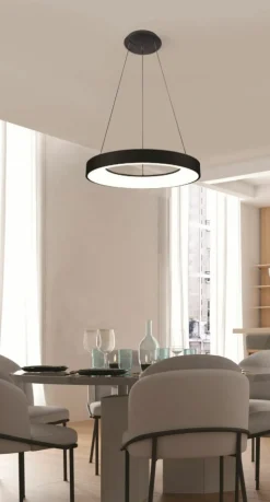 Shop Nowoczesna lampa wisząca LED do salonu ⌀38cm AZ4999 SANTANA | Kaja Żyrandole Nowoczesne
