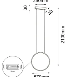 Best Sale Nowoczesna lampa wisząca obręcz ⌀57cm 4000K ANT 5305 AGARO | Kaja Żyrandole Nowoczesne