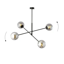 Best Nowoczesna lampa wisząca z grafitowymi kloszami 1167/4 LINEAR | Kaja Żyrandole Nowoczesne